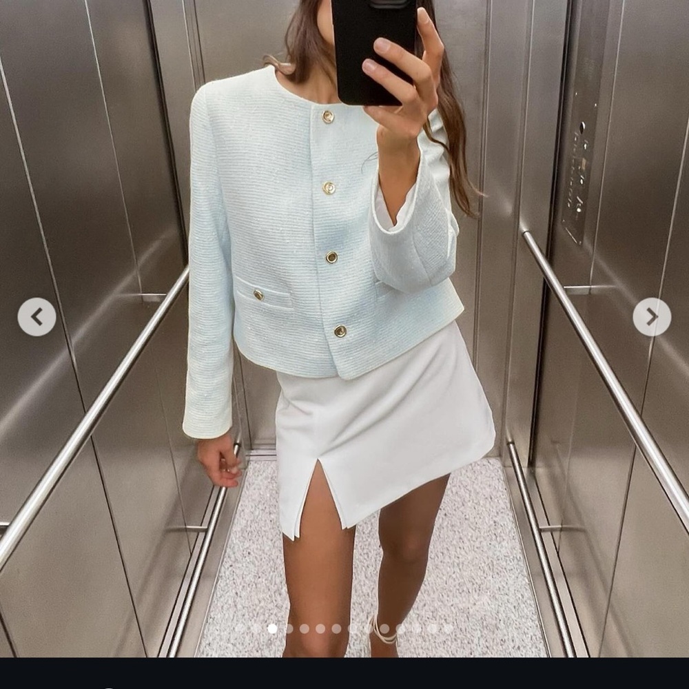ZARA STRUCTURED ROUND NECK BLAZER SIZE S NWT